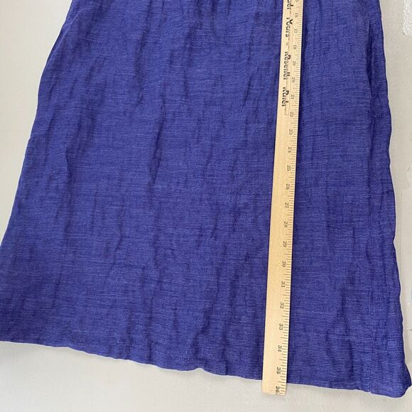 Eileen Fisher Dress Women XS Purple Shift Sundress Metallic Micro Stripe Pockets - Picture 9 of 13